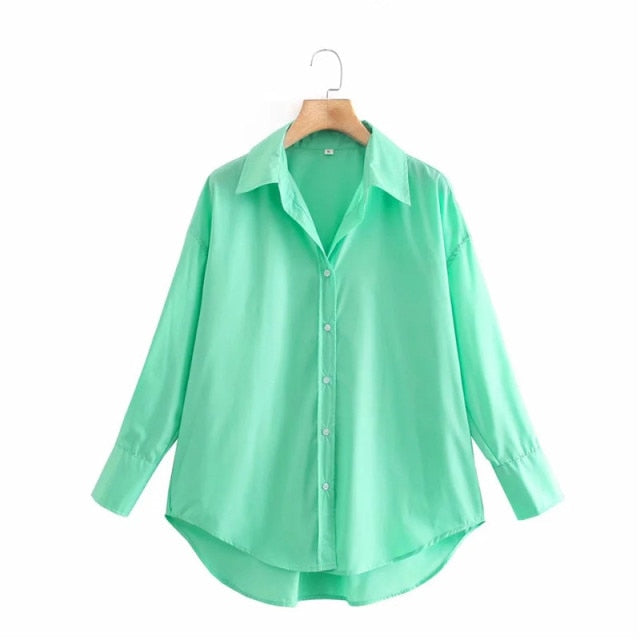 PSEEWE Za Top Woman Yellow Button Up Shirt Women Long Sleeve Spring 2021 Office Blouse Female Asymmetric Hem Chic Pink Shirt