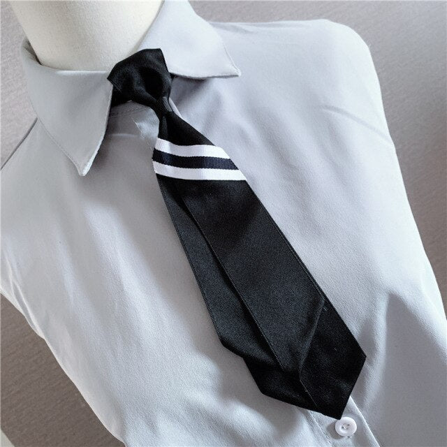 Ladies Chain Tassel Rhinestone Jewelry Lazy Tie Stewardess Shirt Striped Bow Ties Professional Dress Fake Collar Men Accessories