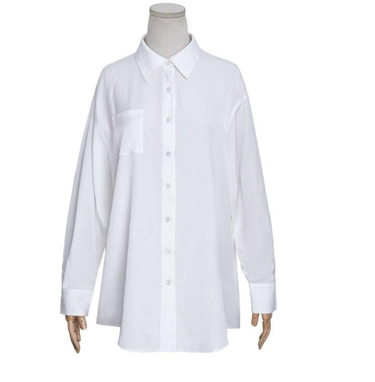 Spring New Women Blouse Elegant Office Lady Style Chiffon Shirt Casual Loose Long Sleeve White Shirts Women SA25114C